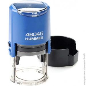 Оснастка автоматична GRAFF 46045 "HUMMER", пласт., для печатки d 45 мм, синя з футляром*