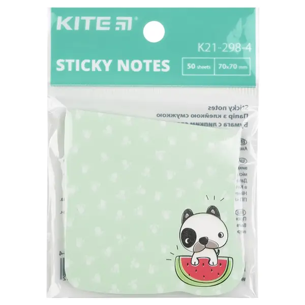 Стікер клейкий фігурний  Kite 70х70мм 50арк.Dog Watermelon (K21-298-4)