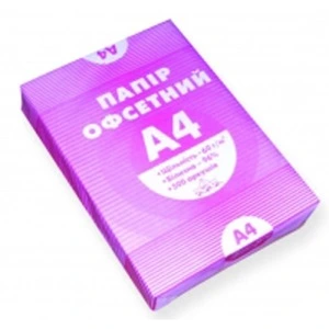 Папір офісний Україна А4 60г/м2 клас C 100 арк. (A4.60.100)