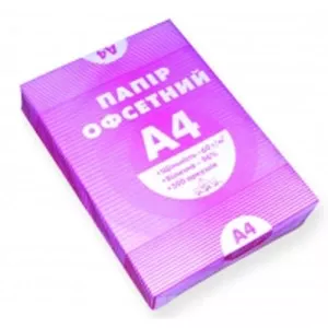 Папір офісний Україна А4 60г/м2 клас C 100 арк. (A4.60.100)