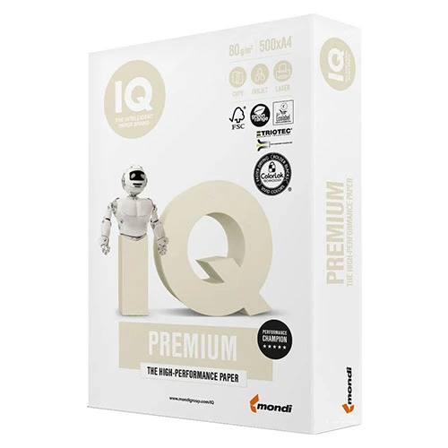 Папір офісний IQ Premium А4 80г/м2 клас A 500 арк. (20611)