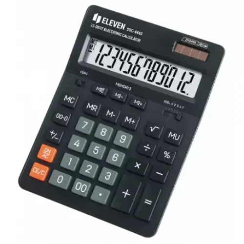 Калькулятор бухгалтерський Eleven SDC-444X-BK чорний 12-и розрядний 153х199х30 мм (SDC-444X-BK)
