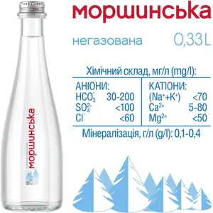 Вода мінеральна Моршинська негазована скляна пляшка 0,33 л (206 163). Фото 4