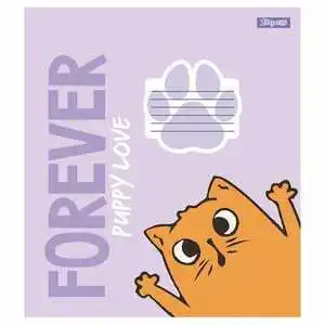 Зошит шкільний 1Вересня forever puppy А5 12 арк клітинка м'яка політурка (766512)