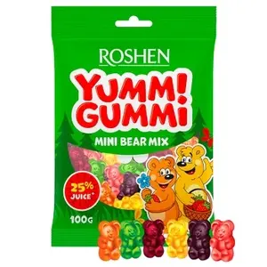 Цукерки Roshen желейні Yummi Gummi Mini Bear Mix 70 г (4823077621307)