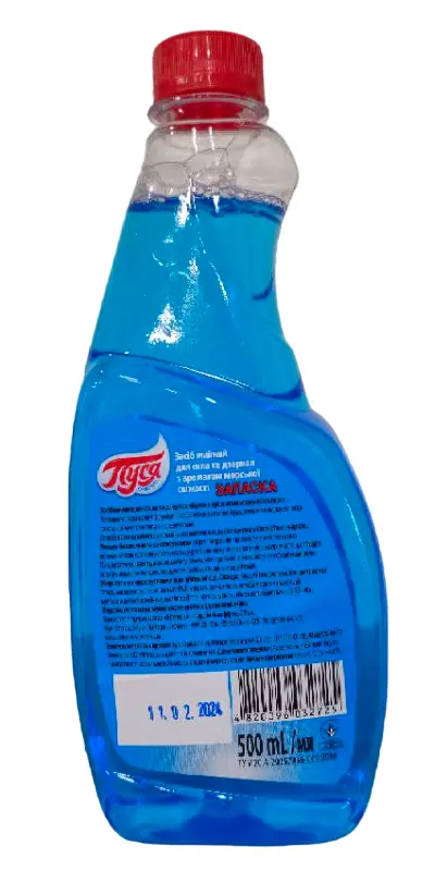 Засіб для миття скла та дзеркал ТМ Пуся 500 мл запаска морська свіжість  (032725). Фото 2