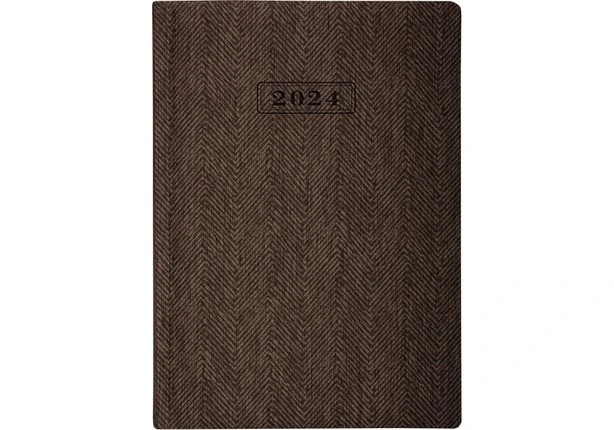 Щоденник датований A5 2023 Optima Tweed коричневий тверда обкладинка (O26126-07)