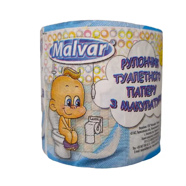Туалетний папір Malvar макулатурний без гільзи 48 шт/уп. (10028)