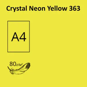 Папір кольоровий Crystal Neon Yellow 363 А4 155г/м2 100арк. неон (16.7546). Фото 2