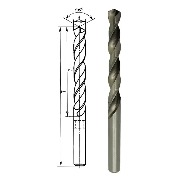 Свердло 5мм по металу з ц/х ср. серія сталь Р6м5А1 (100-050)