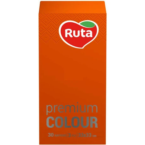 Серветки помаранчеві Ruta Premium Colour 30 шт/уп (748378)