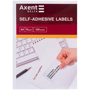 Етикетки з клейким шаром Axent 1шт. 210х297 А4 100 арк. (D4460-A)