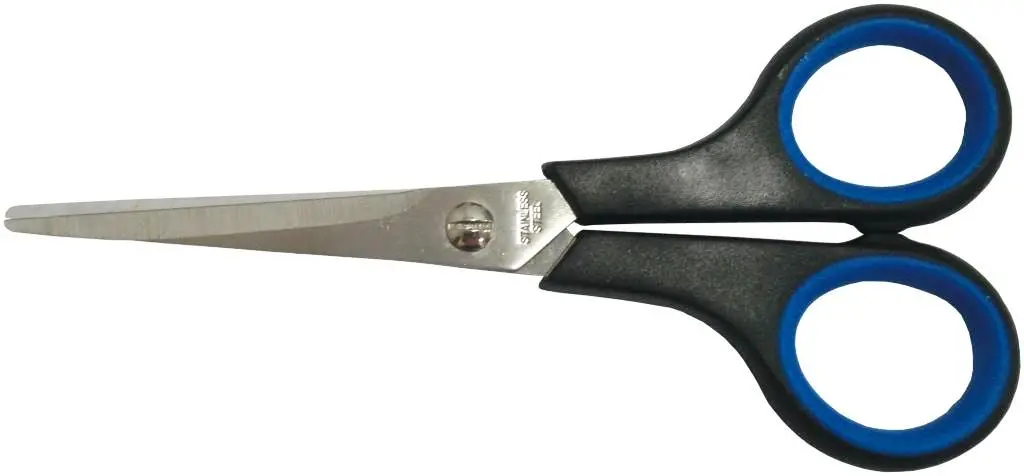 Ножиці офісні ECONOMIX чорно-синій 14 см пластик з гумовою вставкою (E40401)