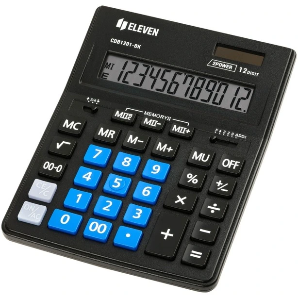 Калькулятор офісний Eleven CDB-1201BK -BL 12-и розрядний 155х205х35 мм (CDB-1201BK-BL)