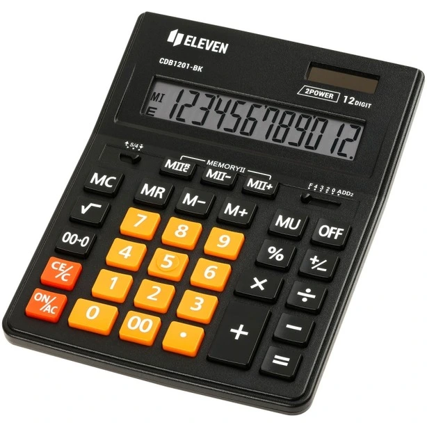 Калькулятор офісний Eleven  CDB-1201BK-OR 12-и розрядний 155х205х35 мм (CDB-1201BK-OR)