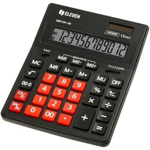Калькулятор офісний Eleven  CDB-1201BK-RD 12-и розрядний 155х205х35 мм (CDB-1201BK-RD)