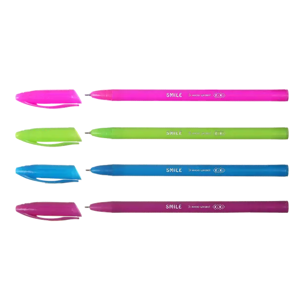 Ручка масляна ZIBI KIDS Line 0.5мм синяя кольоровий корпус (ZB.2262-01)