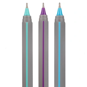 Ручка кульково масляна YES Triangular Gray чорнило синє 0.7 мм (412103). Фото 3