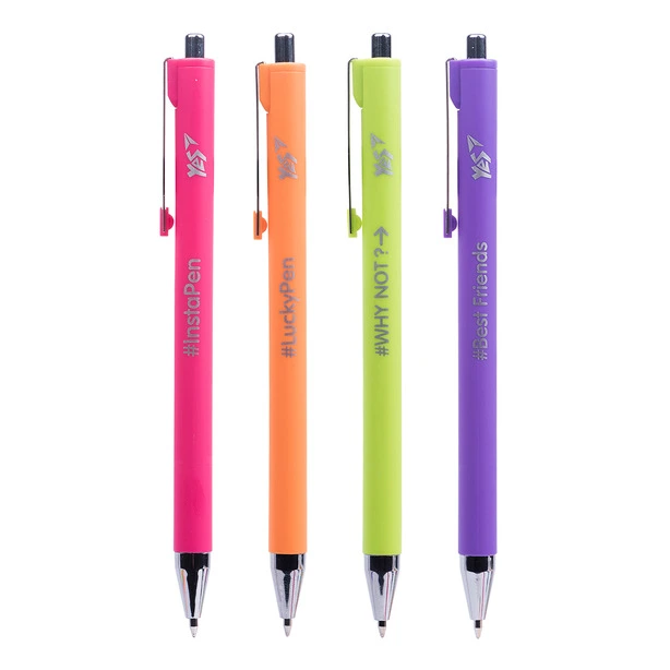 Ручка кульково масляна автоматична YES Lucky Pen синє 0.7 мм  (411967)
