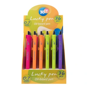 Ручка кульково масляна автоматична YES Lucky Pen синє 0.7 мм (411967). Фото 2