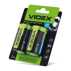 Батарейки Videx LR20/С лужні 1.5 V/8000 mAh 2 шт/уп. (291628)