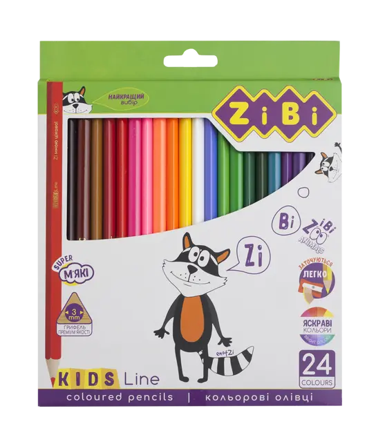 Кольорові олівці Zbi KIDS LINE 24 кольорів  (ZB.2416)