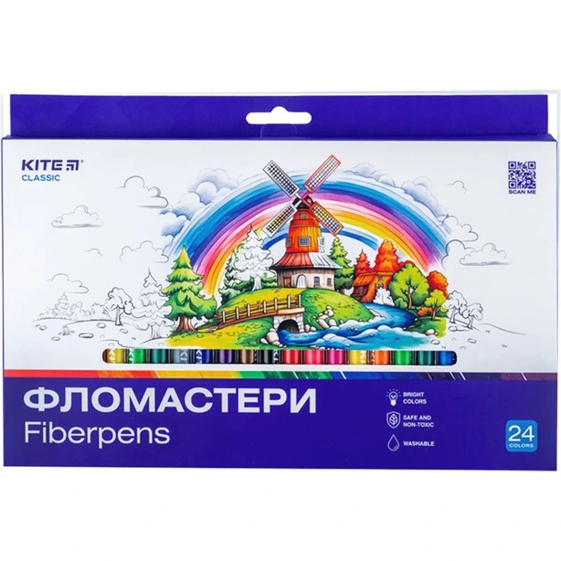 Фломастери Kite 24 кольорів (K22-456)