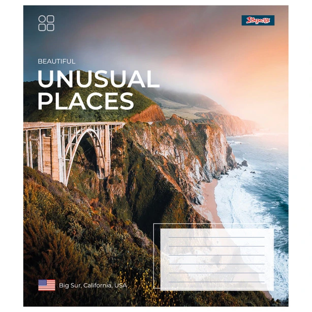 Зошит шкільний 1 Вересня Unusual places А5 48 арк. клітинка м'яка політурка (767369). Фото 2