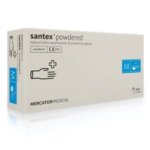 Рукавиці латексні Santex Powdered нестерильні припудрені М 100шт/уп (66.61.012)