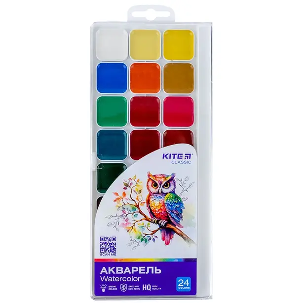 Фарби акварельні Kite Classic 24 кольорів  (K-442)