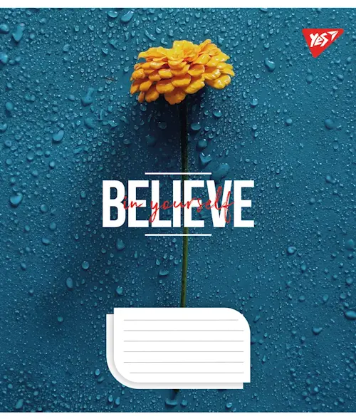 Зошит шкільний YES The belive in yourself А5 18 арк. клітинка м'яка політурка (766966)