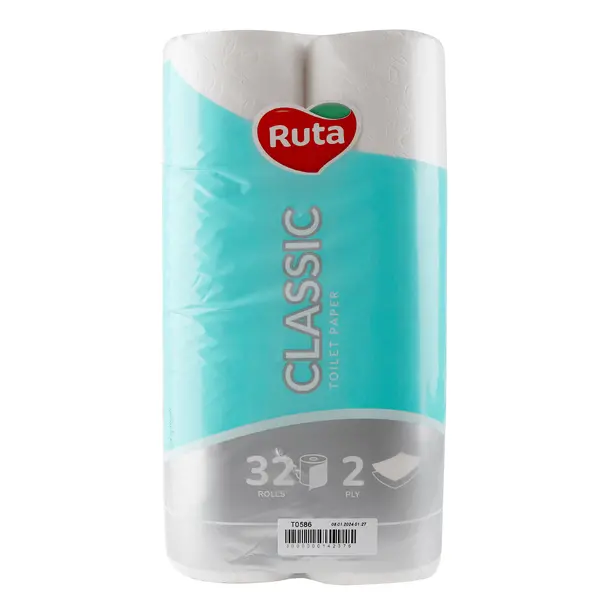 Туалетний папір RUTA Classic целюлозний 2-х шаровий на гільзі 32шт/уп білий (892670). Фото 4