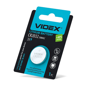 Батарейки Videx CR-2032/CR2 літієві 3 V/220 mAh 1 шт/уп. (294698)