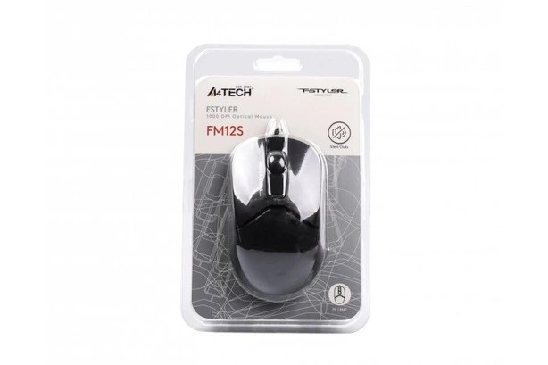 Комп'ютерна миша дротова A4Tech Fstyler FM12S безшумна Black (FM12S ). Фото 6
