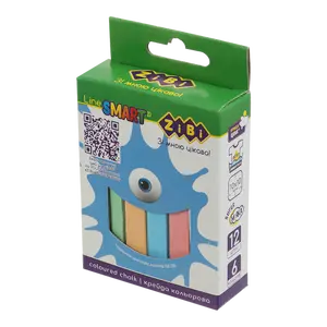 Крейда Zibi KIDS Line кольорова квадратна 12 шт  картонна коробка (ZB.6705-99)