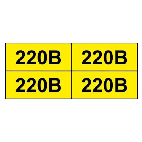 Самоклейка знак  безпеки "Напруга 220 вольт" 20х50 мм (125006)
