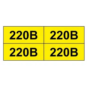Самоклейка знак  безпеки "Напруга 220 вольт" 20х50 мм (125006)