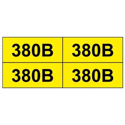 Самоклейка знак  безпеки "Напруга 380 вольт" 20х50 мм (125007)