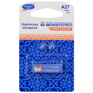 Батарейка АСКО-УКРЕМ A27 лужна 12V blister 1шт (294666)