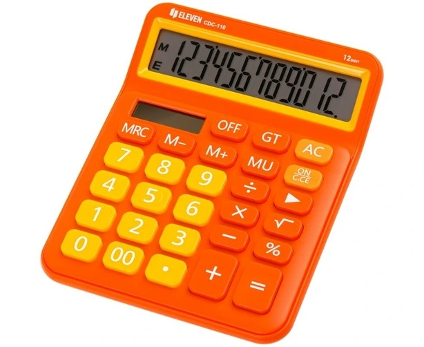 Калькулятор офісний компактний Eleven CDC-110 OR помаранчевий 12-и розрядний 160x125x28 мм (CDC-110 OR)