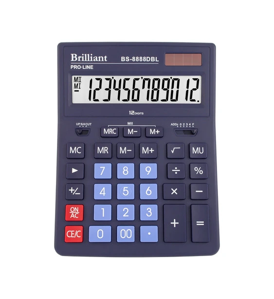 Калькулятор бухгалтерський Brilliant BS-8888DBL 12-и розрядний 155х205х35 мм синій (BS-8888DBL)
