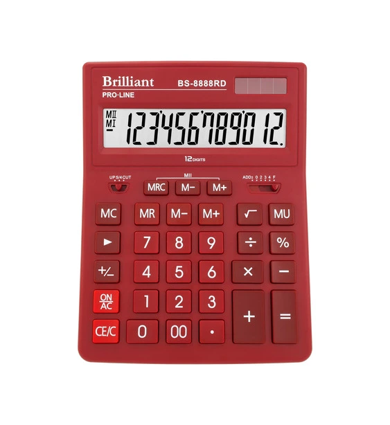 Калькулятор бухгалтерський Brilliant BS-8888RD12-и розрядний 155х205х35 мм червоний (BS-8888RD)
