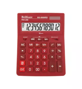 Калькулятор бухгалтерський Brilliant BS-8888RD12-и розрядний 155х205х35 мм червоний (BS-8888RD)