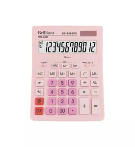 Калькулятор бухгалтерський Brilliant BS-8888PK12-и розрядний 155х205х35 мм рожевий (BS-8888PK)