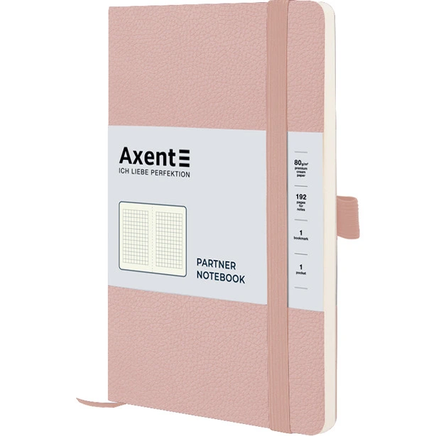 Зошит записний  Partner Soft Skin125х195 мм 96 аркушів у клітинку пудрова (8616-24-A)