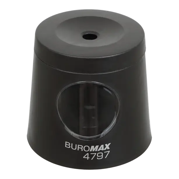 Чинка Buromax з контейнером на 1 отвір автоматична з гумкою колір синій (BM.4797). Фото 2