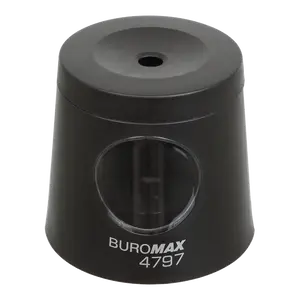 Чинка Buromax з контейнером на 1 отвір автоматична з гумкою колір синій (BM.4797). Фото 2