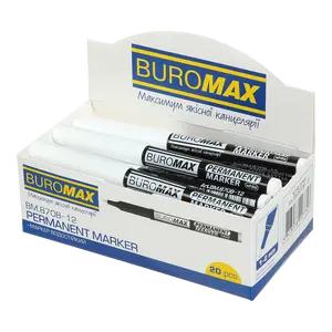 Маркер воостійкий Buromax білий 1-2 мм круглий (BM.8708-12). Фото 2