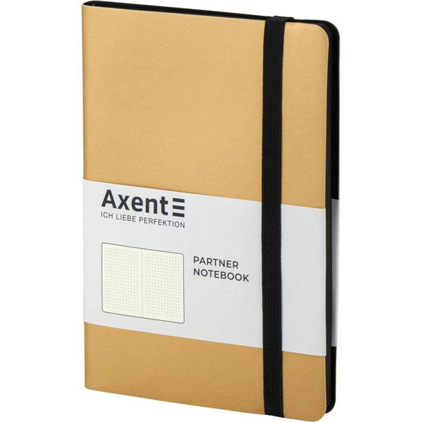 Зошит офісний Axent Partner Soft 125х195 96 арк. крапка тверда палітурка золотиста  (8312-35-A). Фото 2