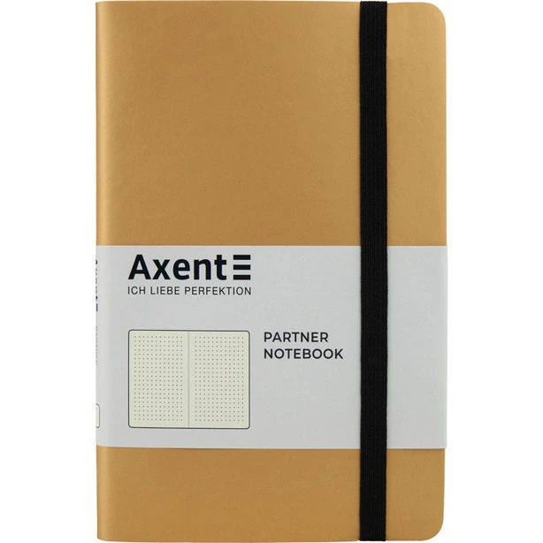 Зошит офісний Axent Partner Soft 125х195 96 арк. крапка тверда палітурка золотиста  (8312-35-A)